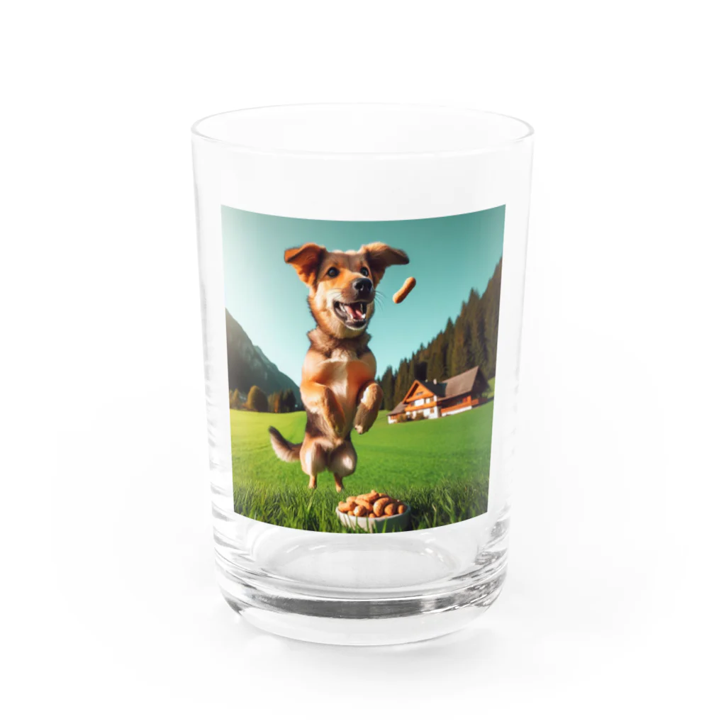 Kai🐚のジャンプ犬 Water Glass :front