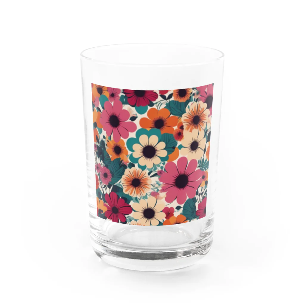 NATSUMAKITSUNEの北欧風　花柄　マリメッコ風 Water Glass :front