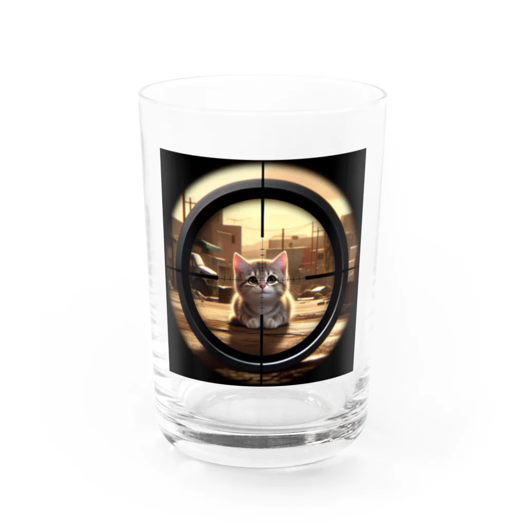 neko_inu_loveloveの戦場のcat Water Glass :front