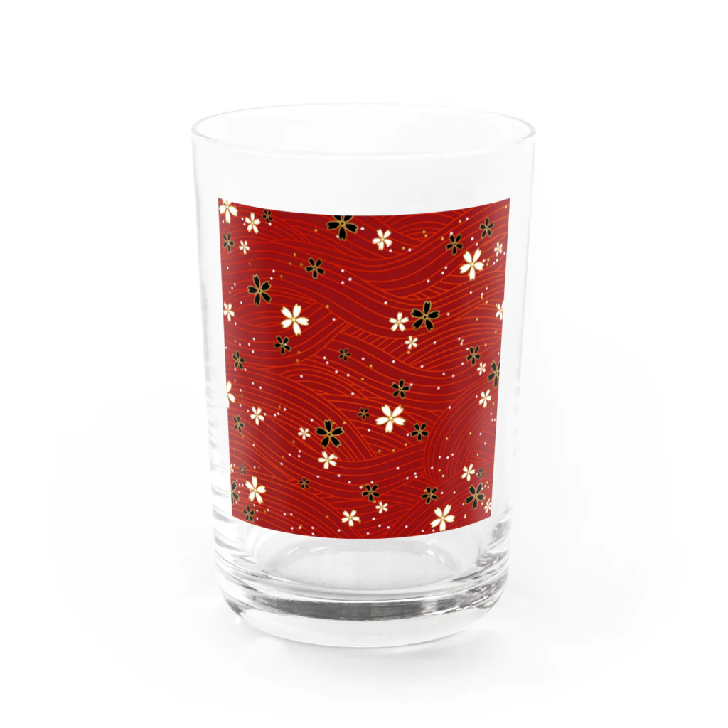 SHIMIZUの和花柄 Water Glass :front