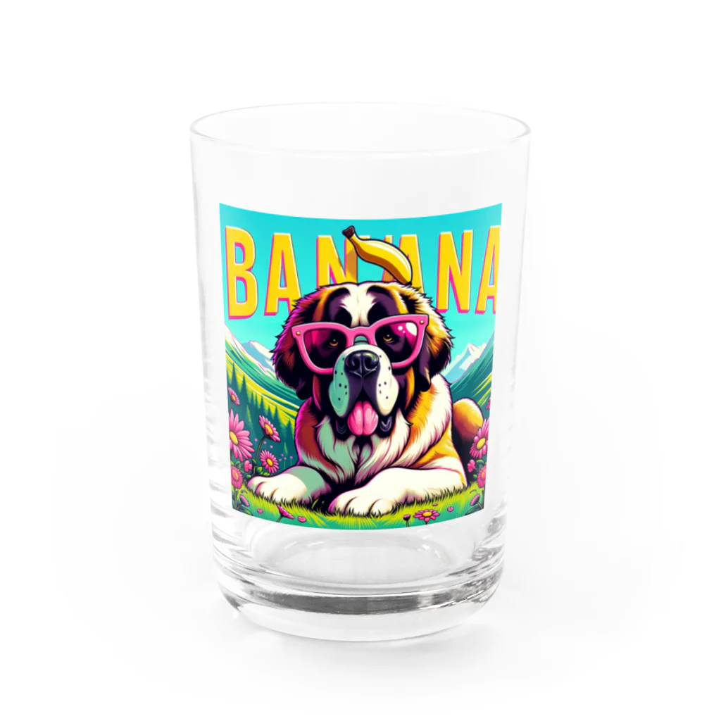 PINK GDのピンクグラサン犬グッズ Water Glass :front