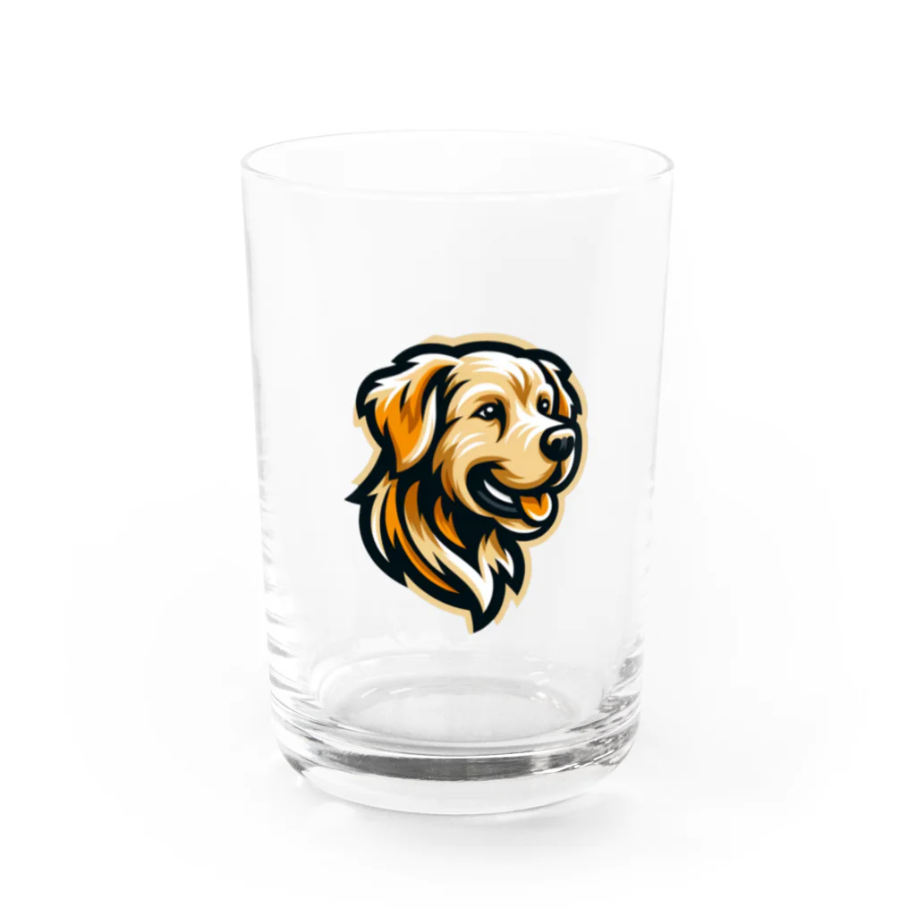 K8920の『キュートで愛らしい犬のイラストロゴ』 Water Glass :front