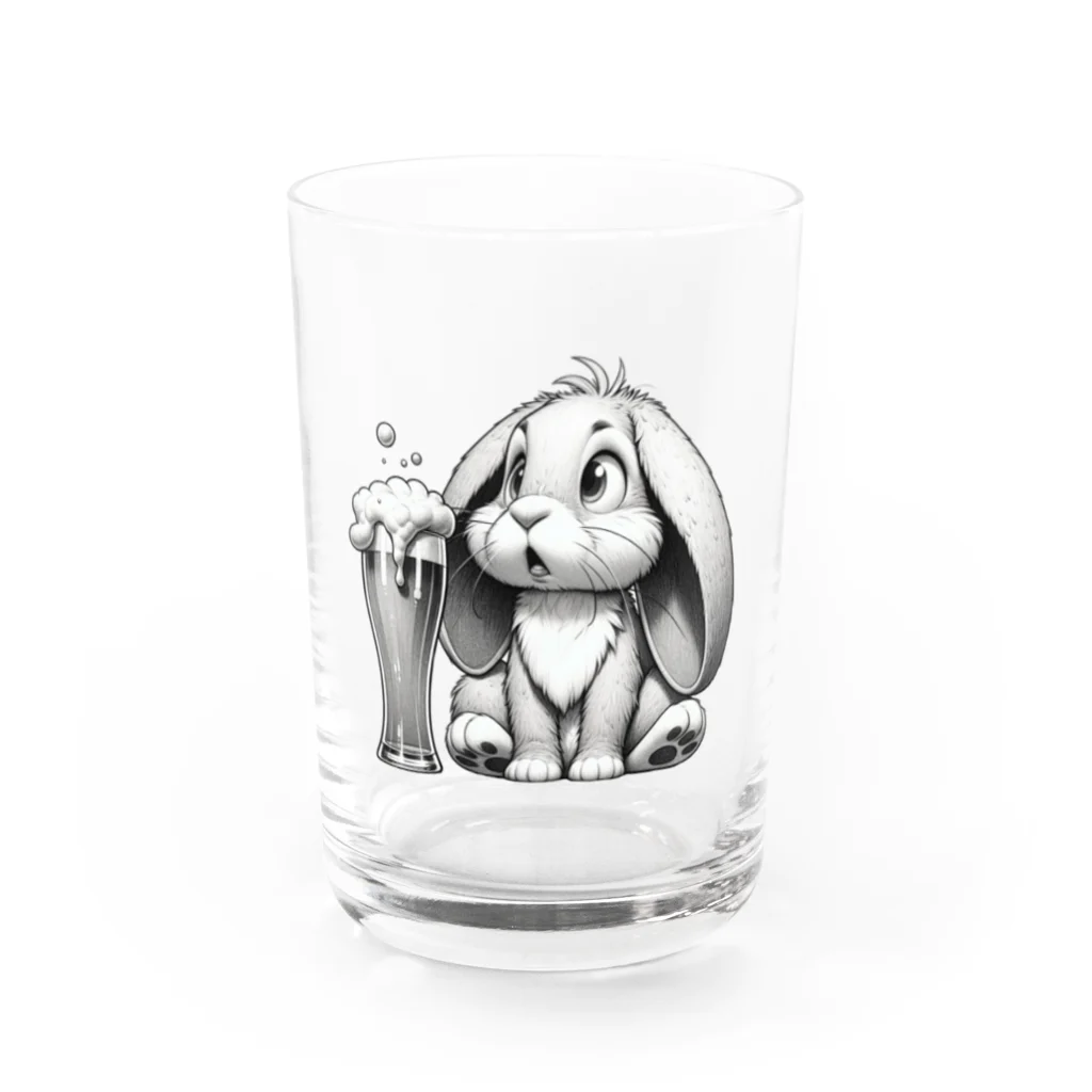 bottaの可愛いウサギ(垂れ耳ビール) Water Glass :front