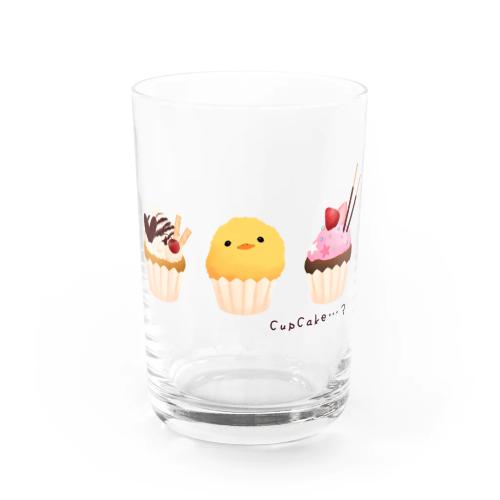 ﾊﾈｺﾊﾈのカップケーキ Water Glass :front