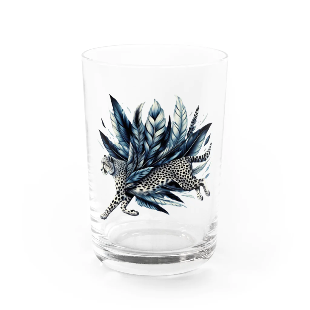 FUMYのフェザーランナーcheetah Water Glass :front