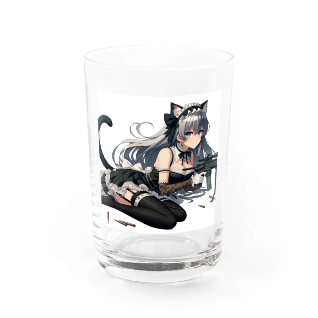 cray299の闘う猫メイド🐾5 Water Glass :front