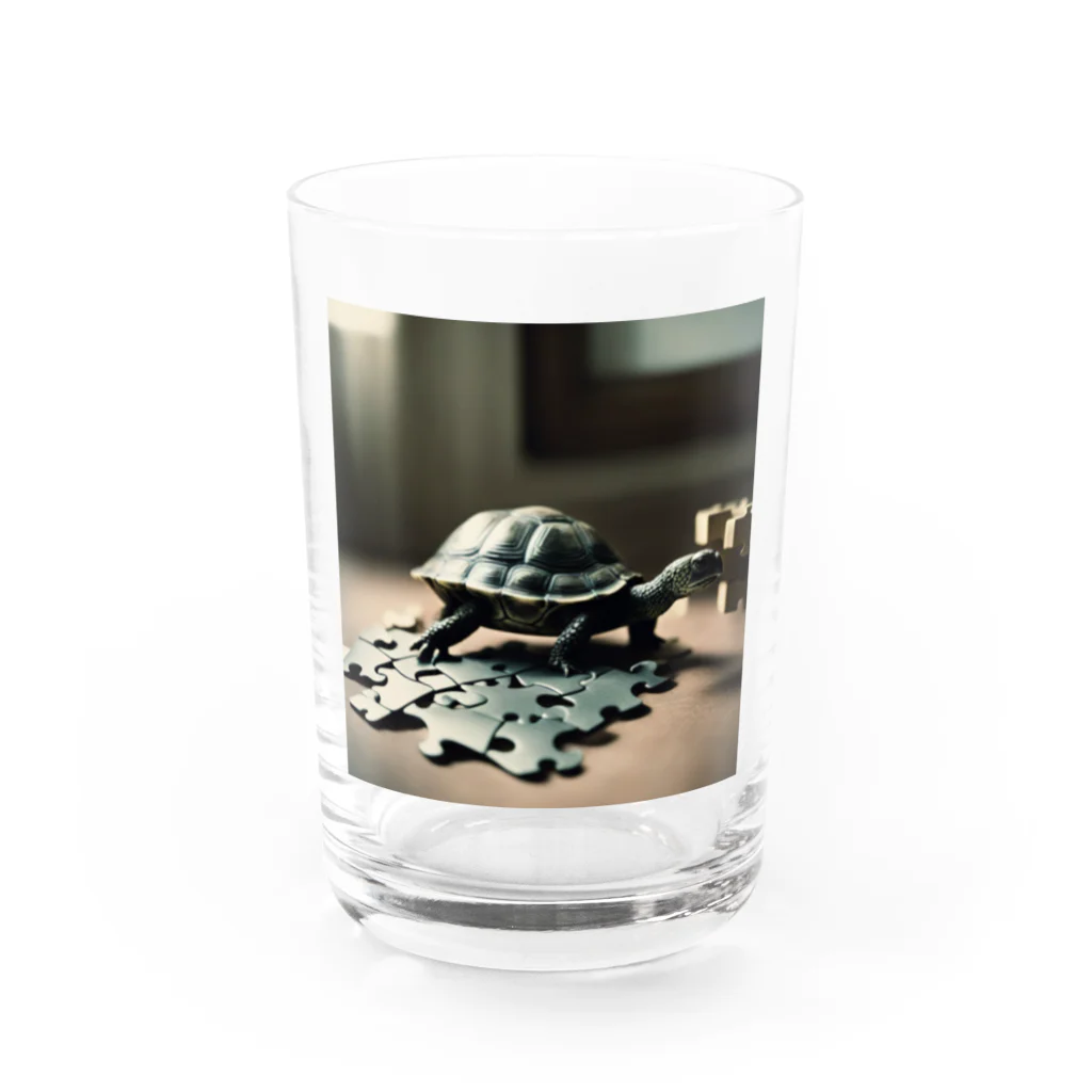 hinn-ketuの６、パズル大好きカメさん Water Glass :front