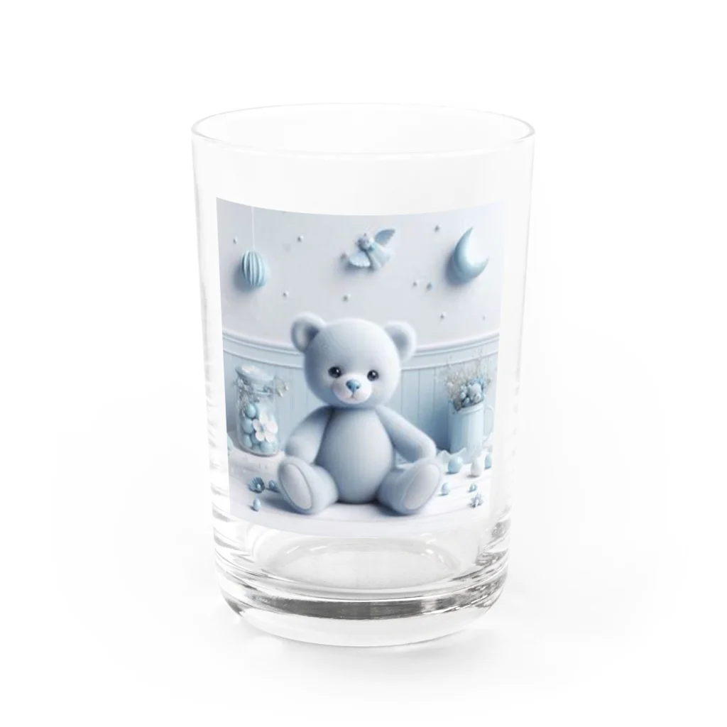 アルのSWEET DREAMSの青いテディベア Water Glass :front