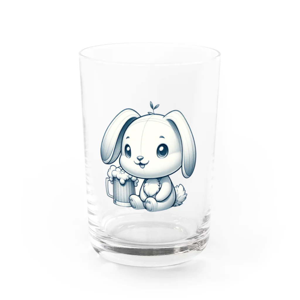 bottaの可愛いウサギ(垂れ耳ビール)04 Water Glass :front