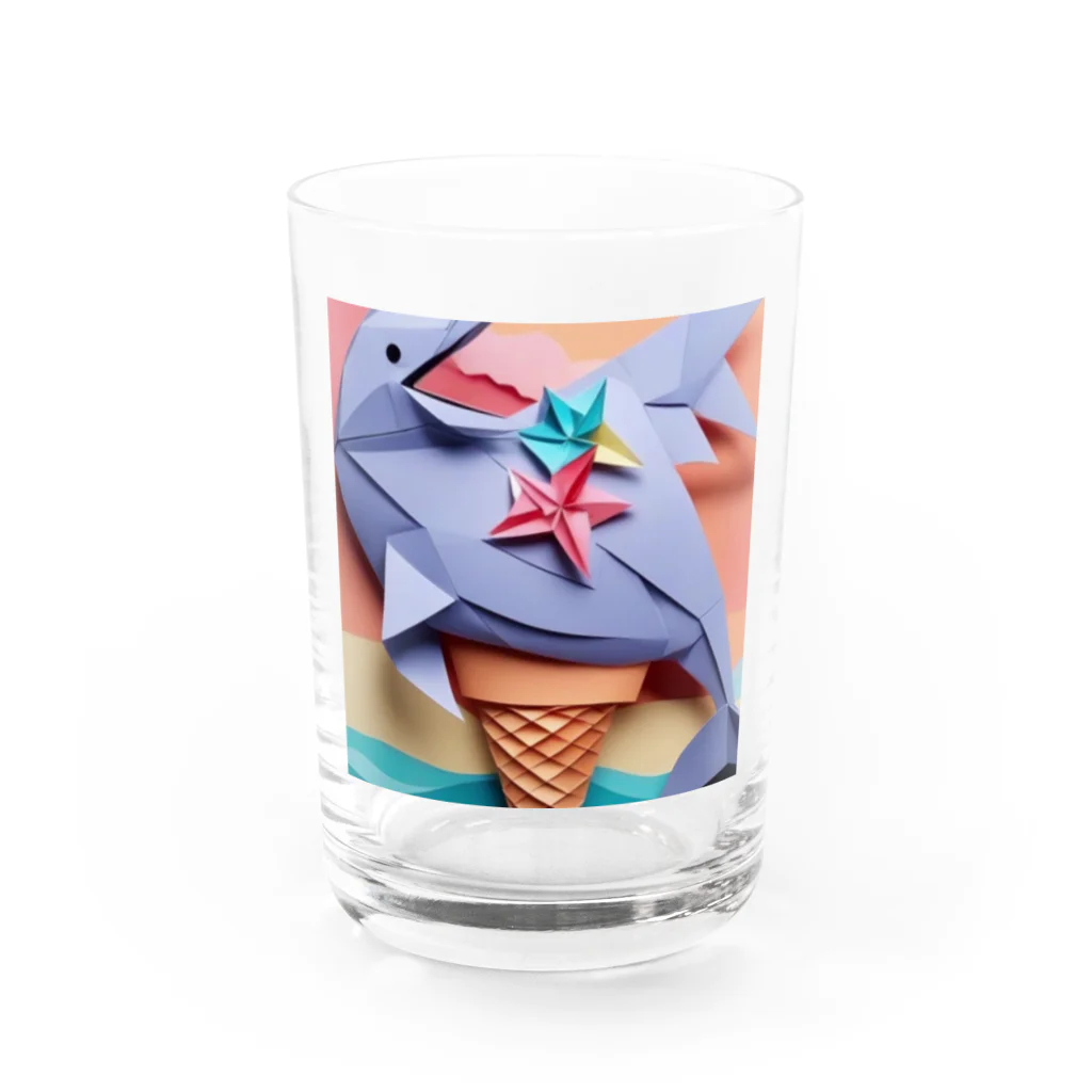 yumiceのice meets オリガミイルカ Water Glass :front