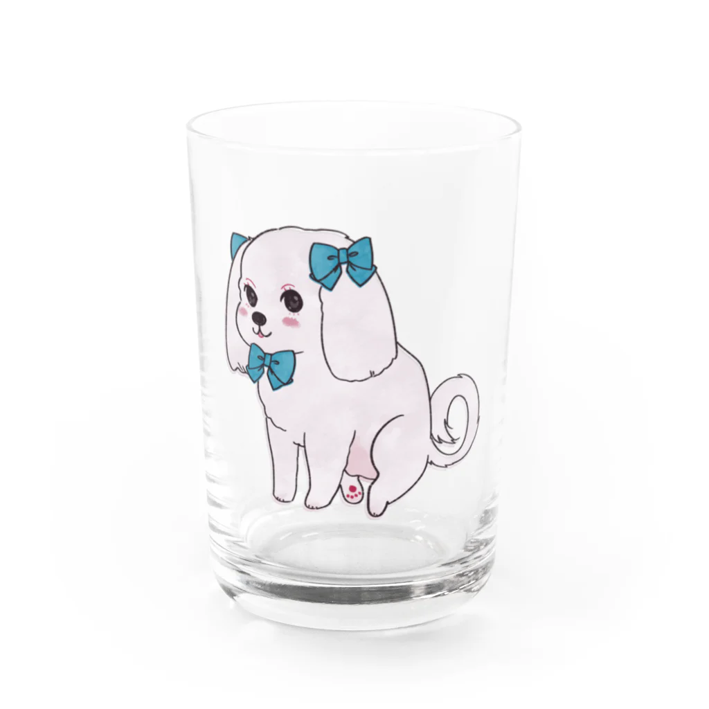 我楽汰倉庫_第二支部(犬)のおしゃれなマルチーズ Water Glass :front