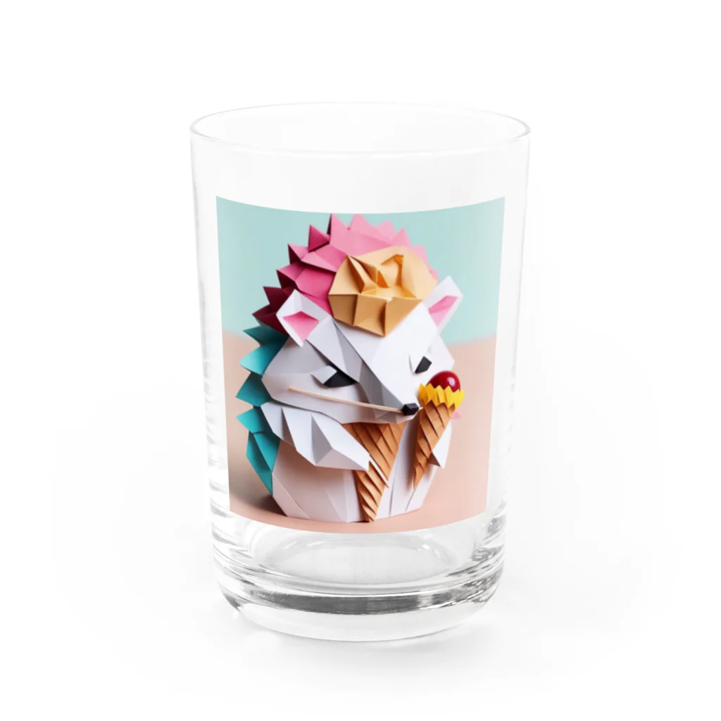 yumiceのice meets オリガミハリネズミ Water Glass :front