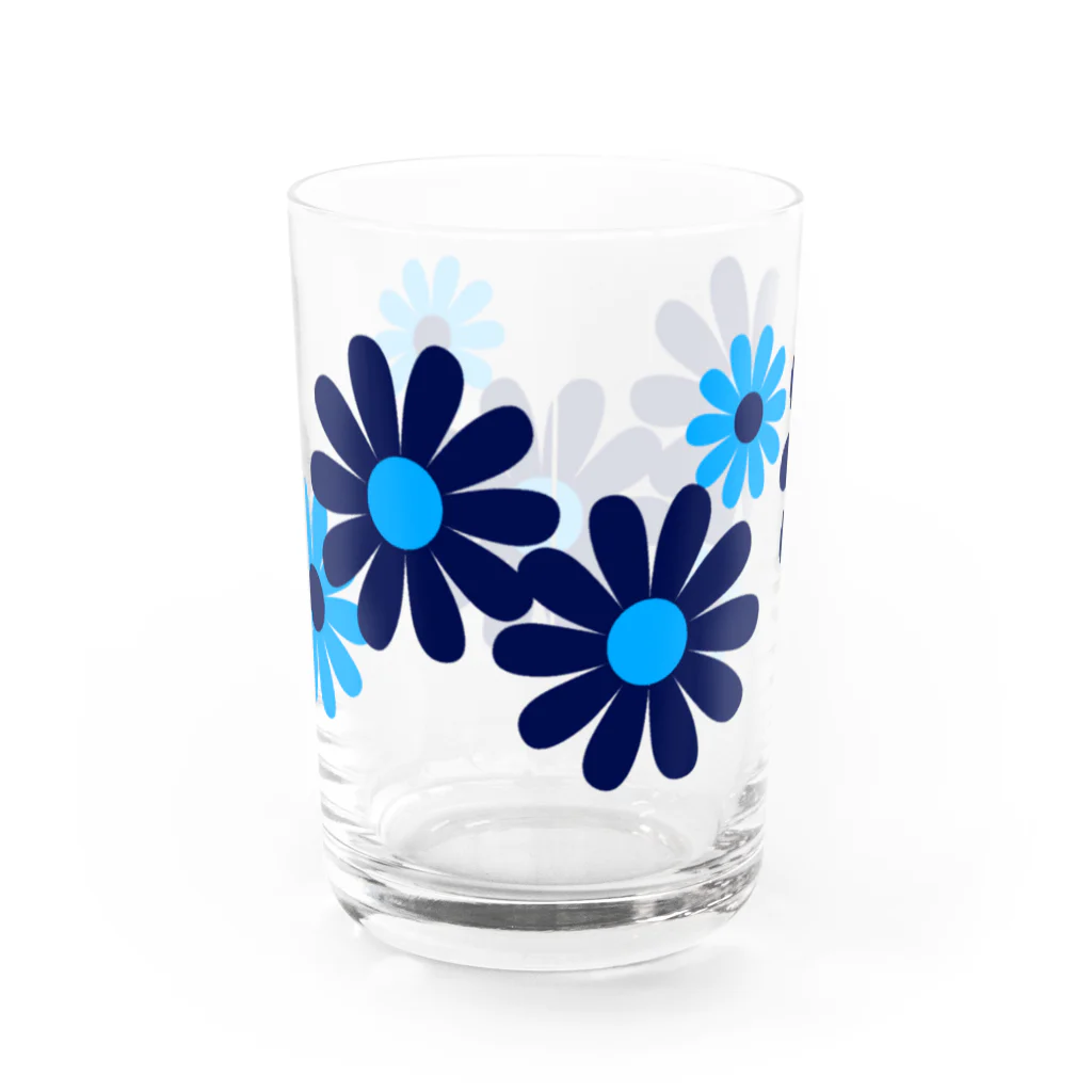 kazeou（風王）のレトロ風花(8枚)青・水色 Water Glass :front