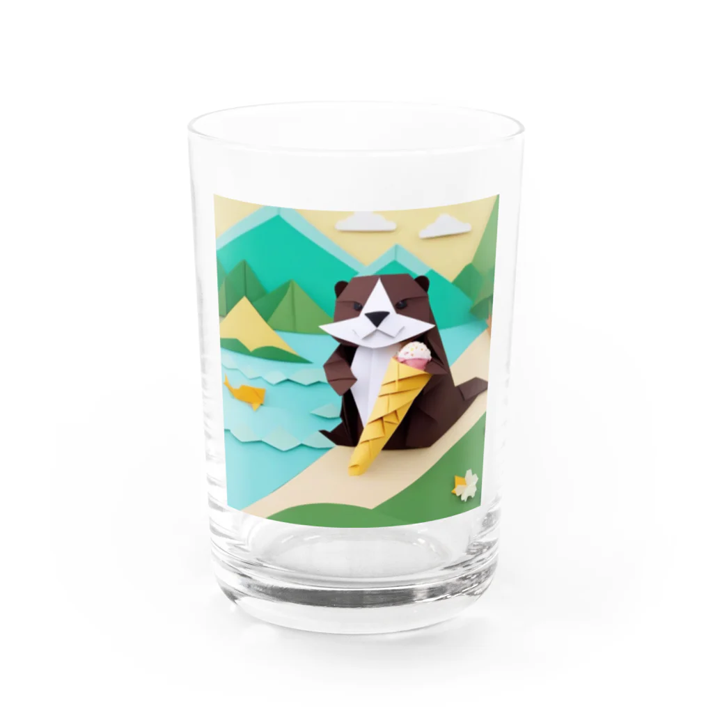 yumiceのice meets オリガミカワウソ Water Glass :front