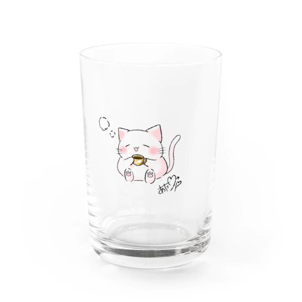 赤咲アタリ🎯のほっこりねこ。 Water Glass :front