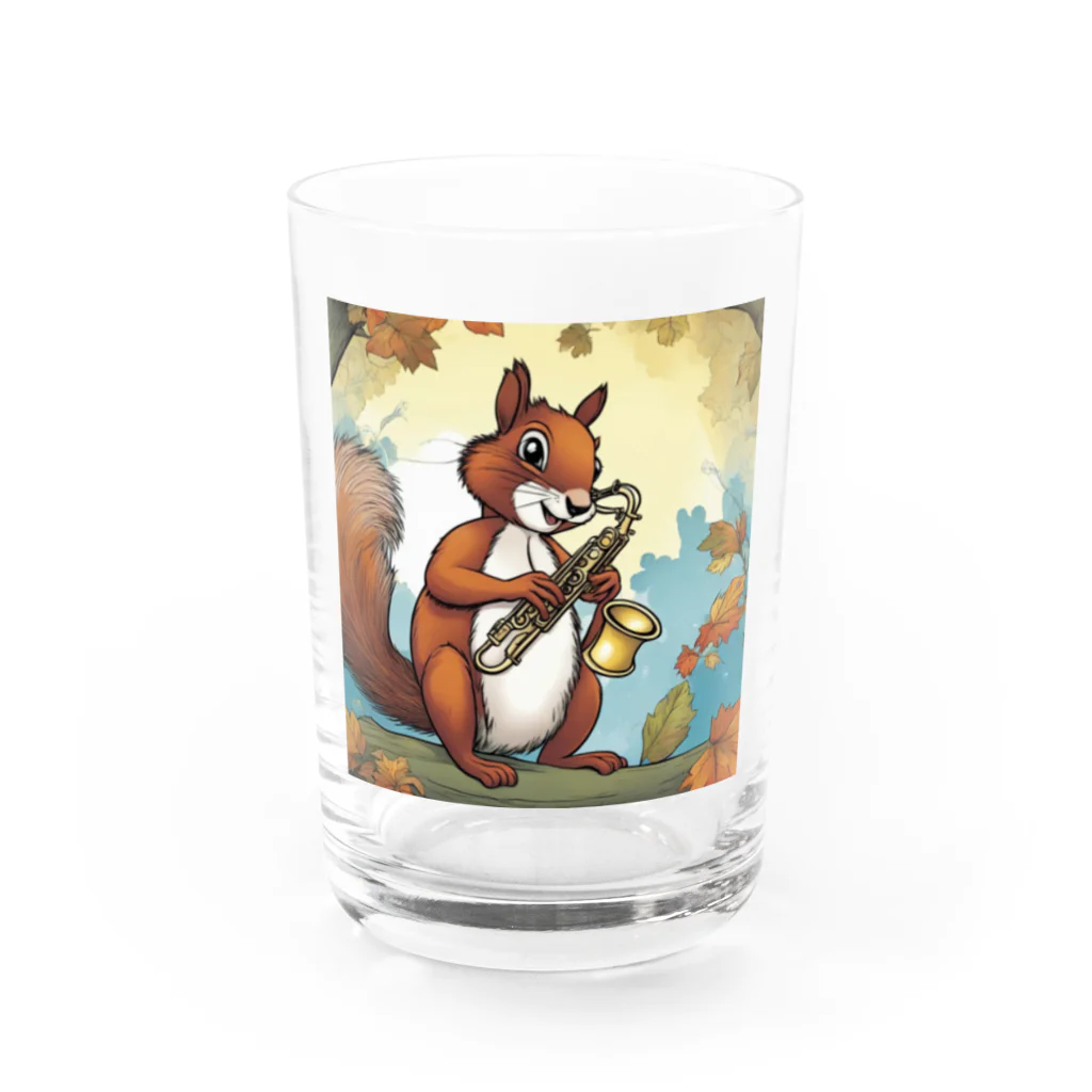 mari0909のリスがサックスを Water Glass :front