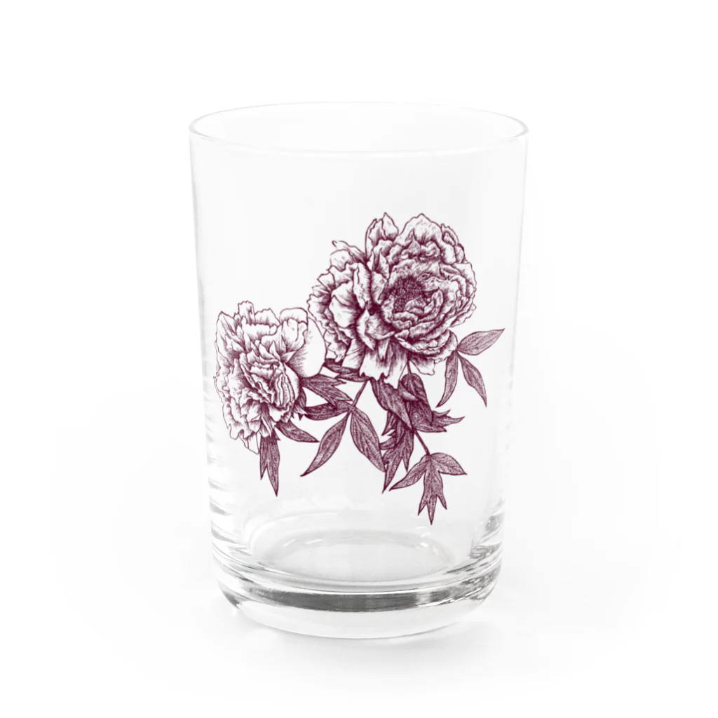 naomaria art shopの牡丹（ピオニー）RD Water Glass :front