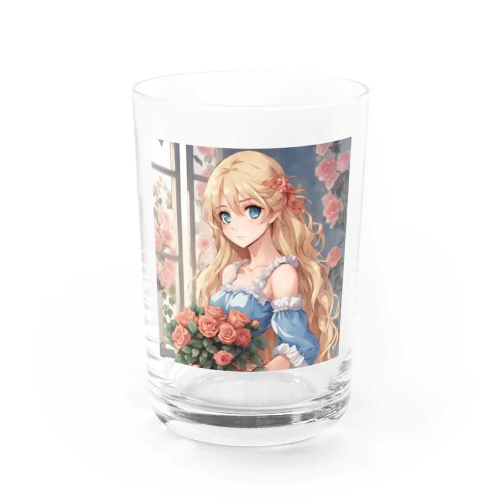 プリンゴブリンの花束バラ子さん Water Glass :front