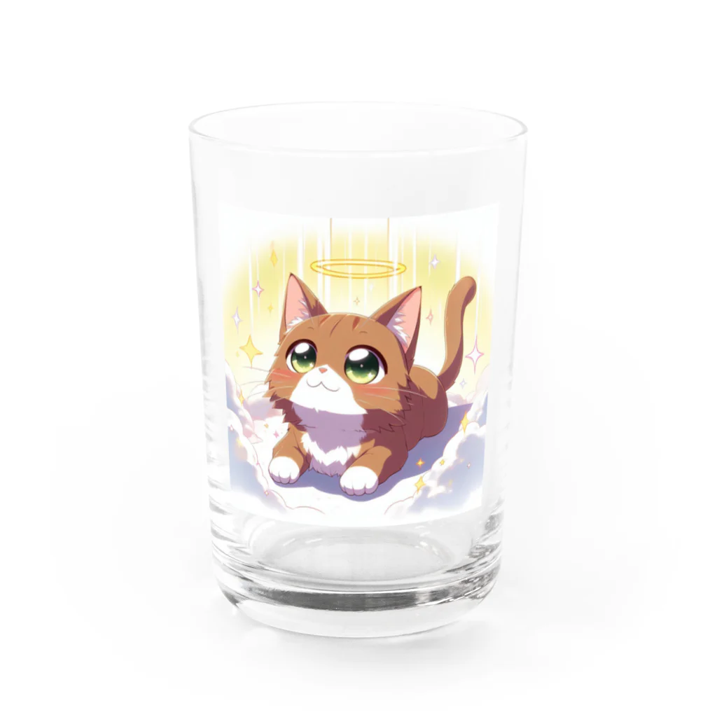 アニマルグッズストア　OPIの天国に来た茶色い猫 Water Glass :front