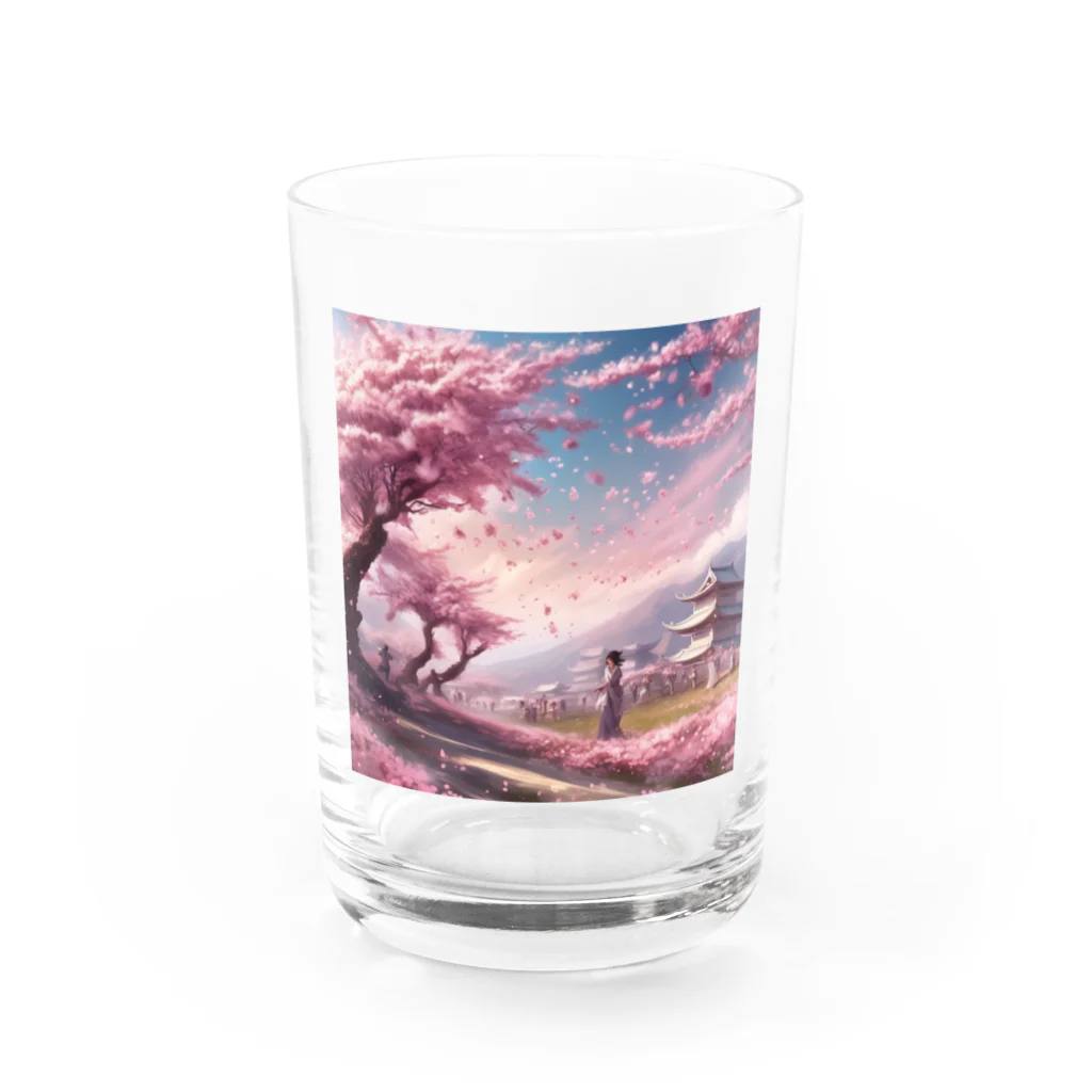 Y.Maeの舞い散る桜 Water Glass :front