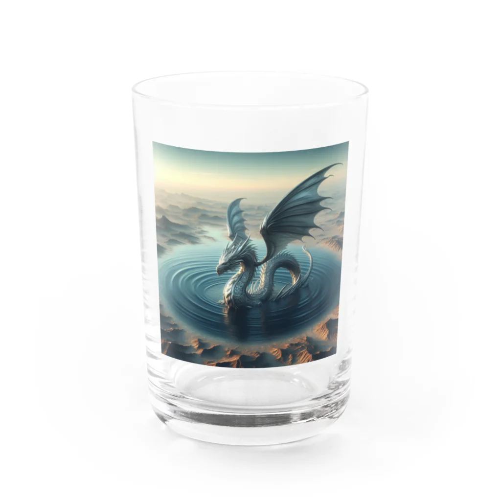 comati12の幻想的な銀龍 Water Glass :front