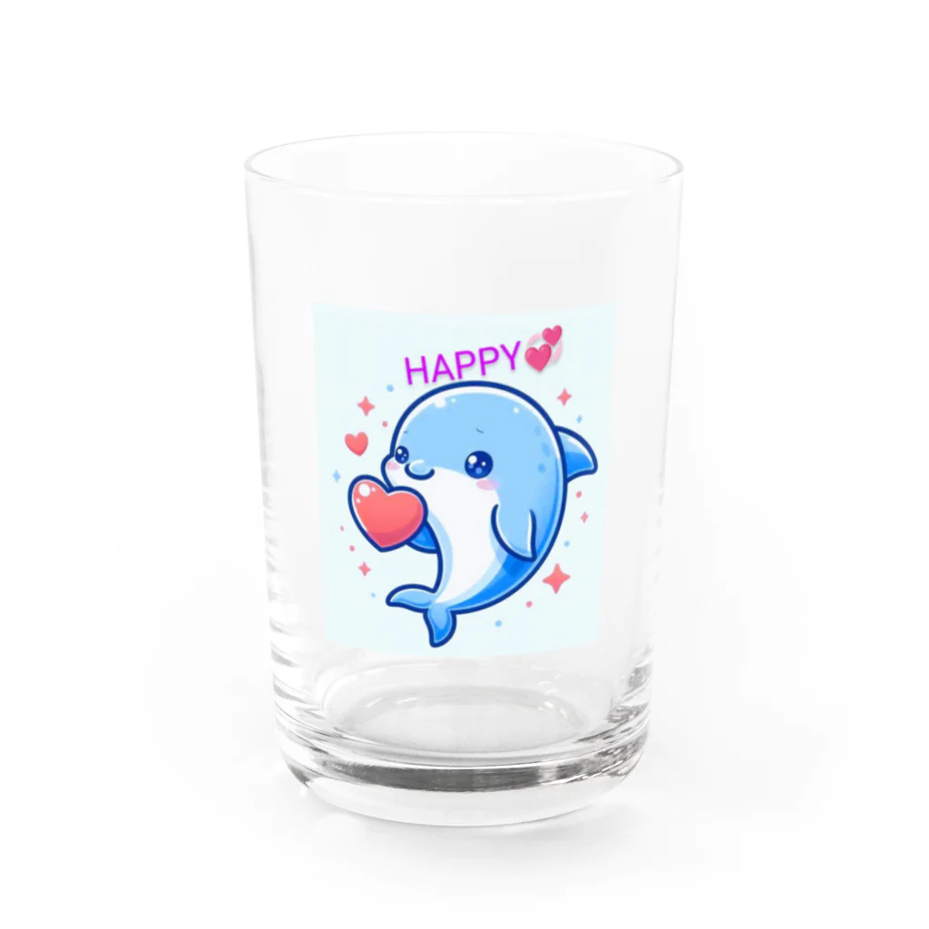 終わらない夢🌈の可愛いイルカちゃん🐬💞 Water Glass :front