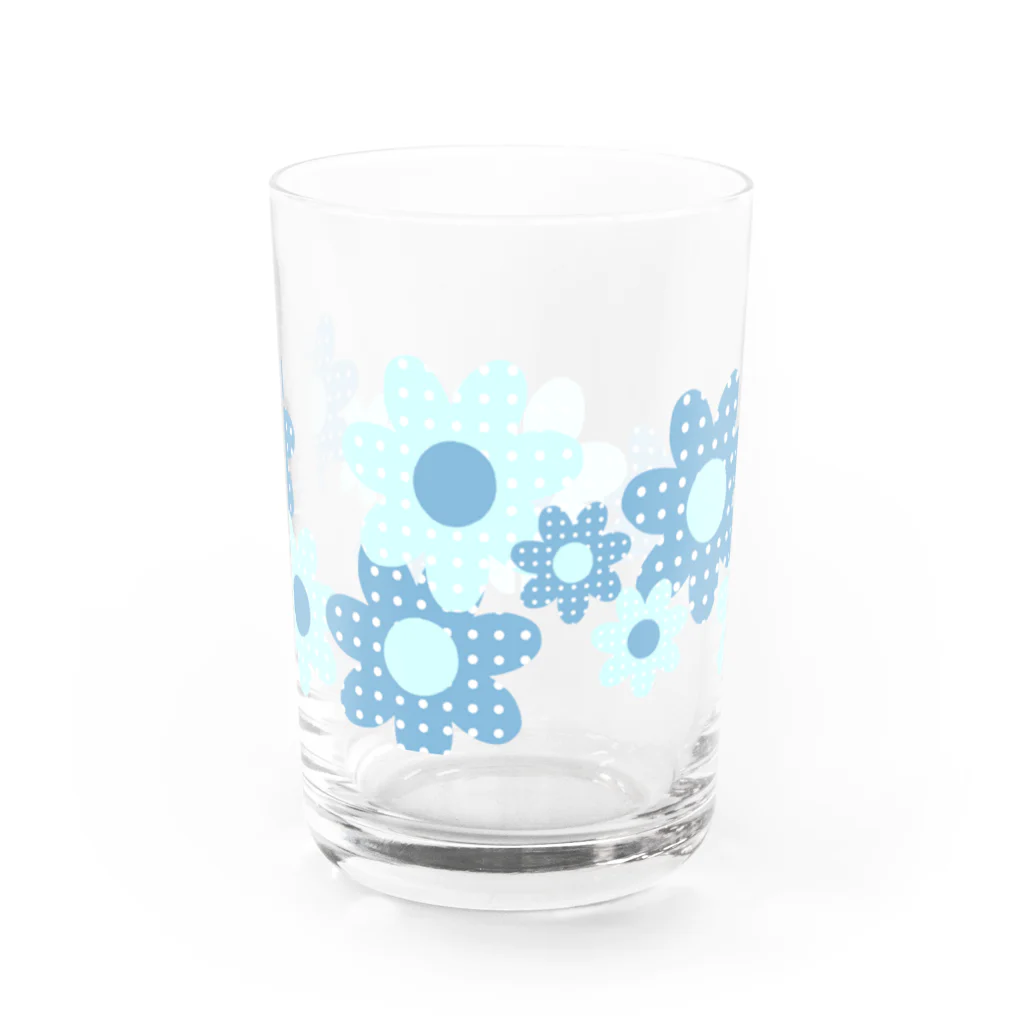 kazeou（風王）のレトロ風花(ドット)B透過 Water Glass :front