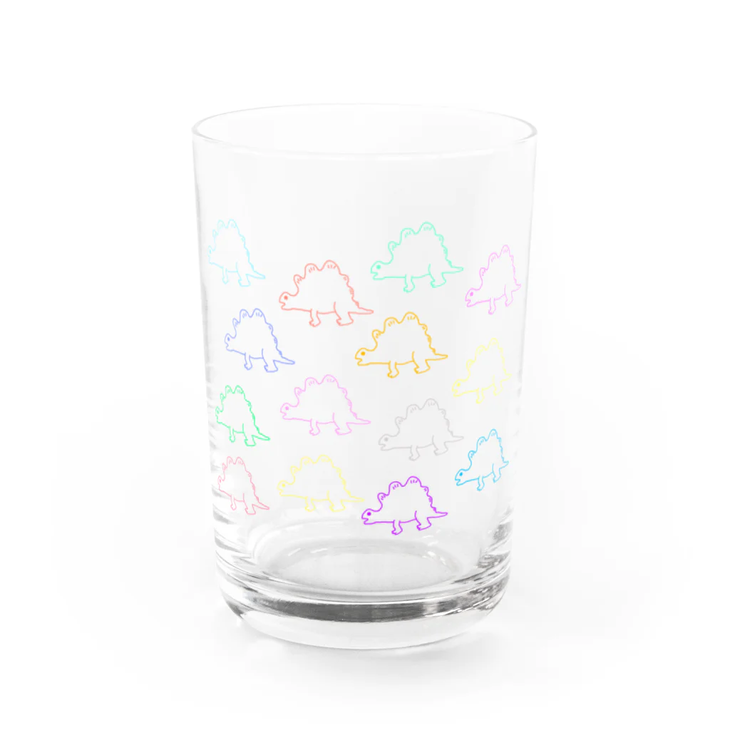 買い物屋さんの恐竜たち Water Glass :front