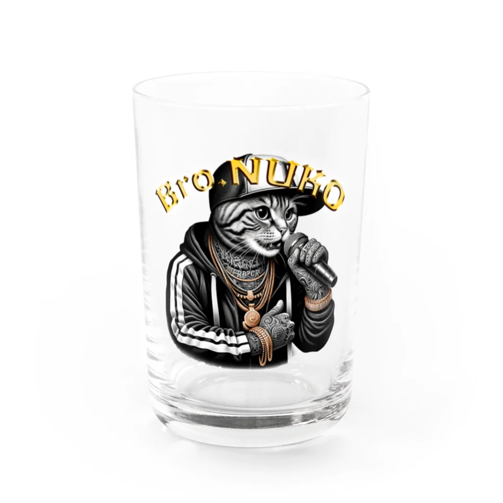 HIPHOPぬこ様のBro.NUKO(ブラザー・ぬこ) Water Glass :front