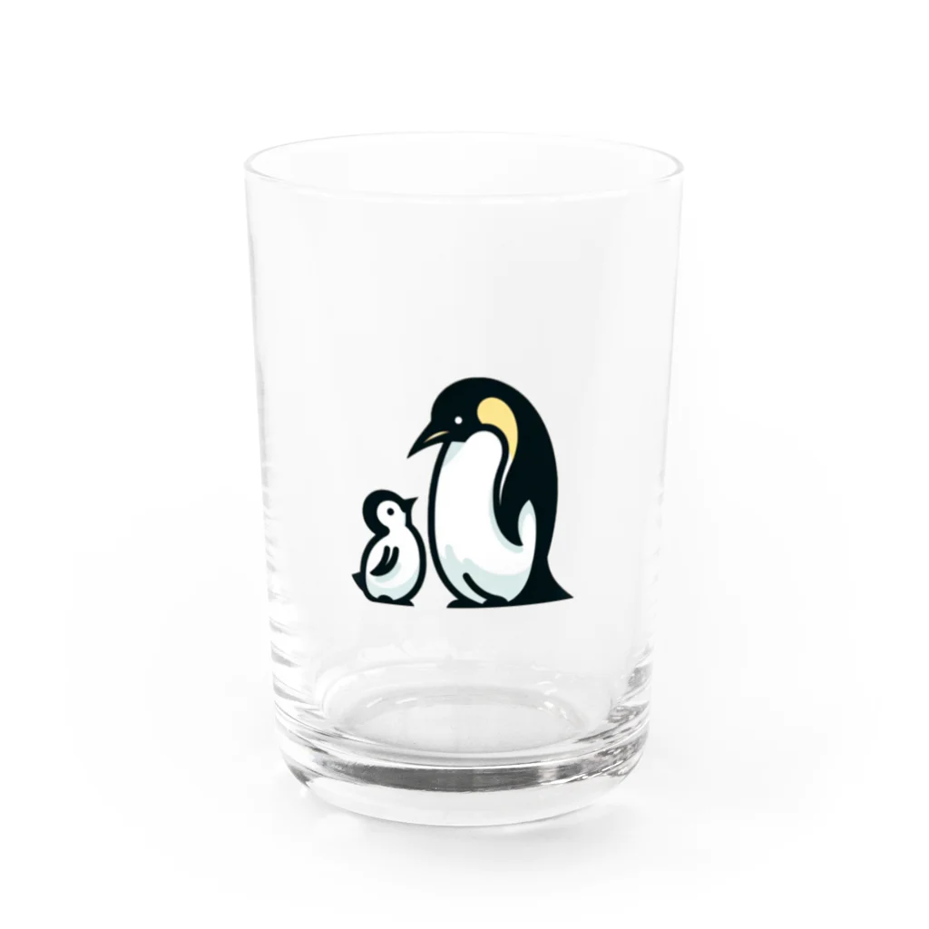 もふもふの森のペンギンのおやこ Water Glass :front