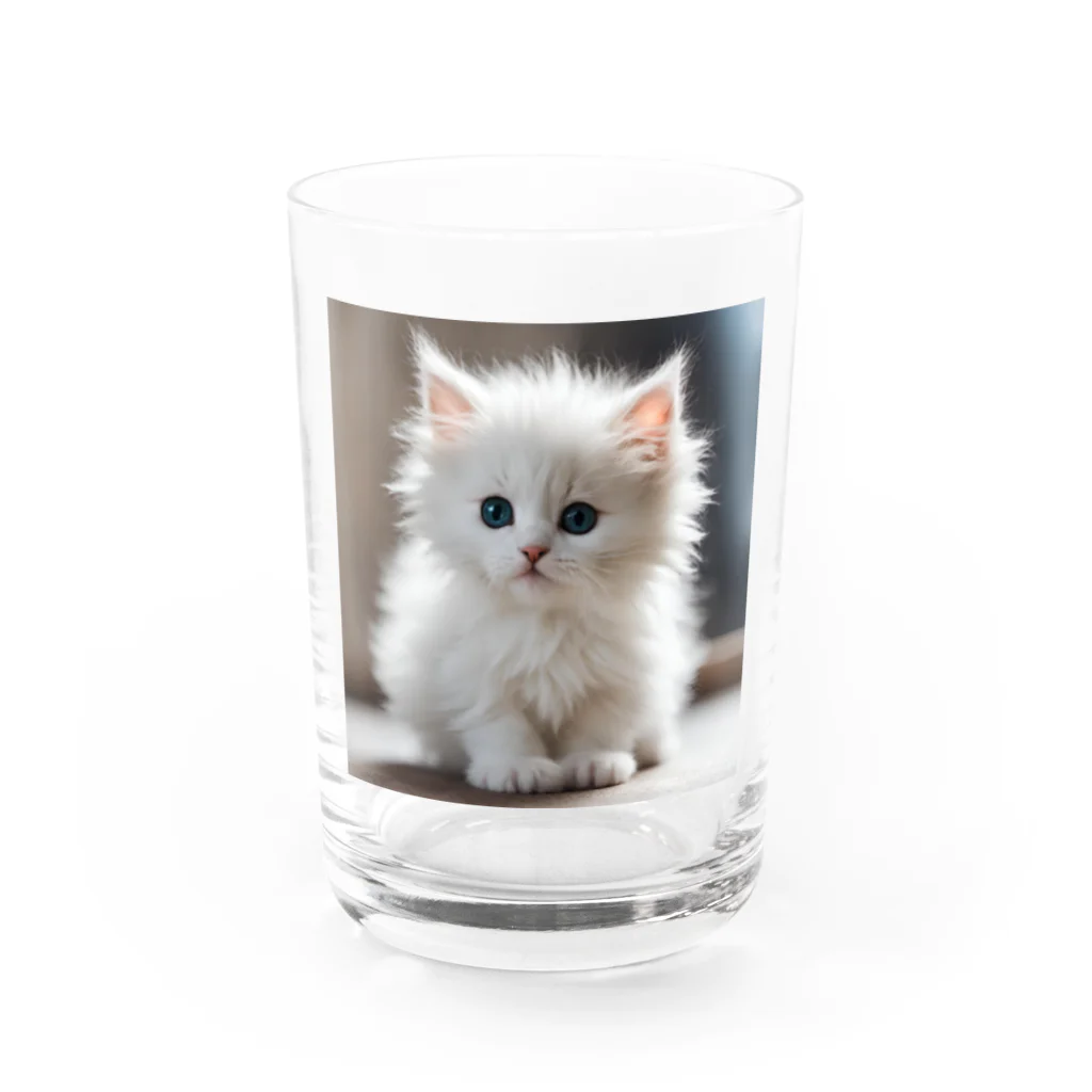 SkyBlueのキュートな子猫 Water Glass :front