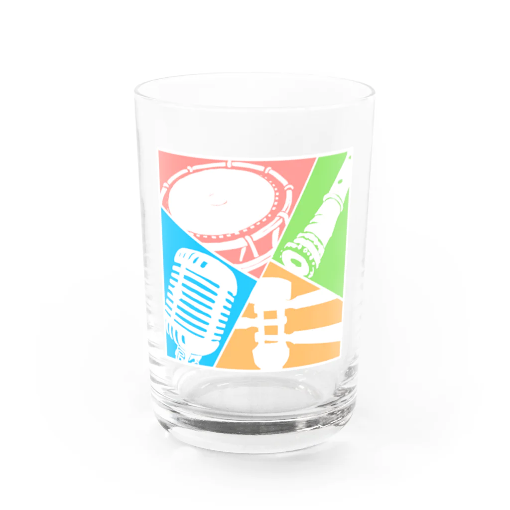 津軽三味線などの民謡三昧 Water Glass :front