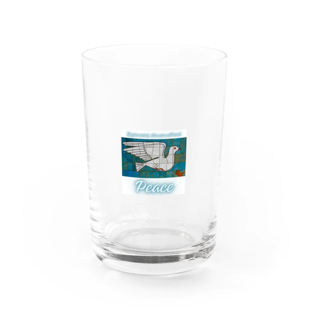 Earth-HarmonyのPeace　平和の鳩 Water Glass :front