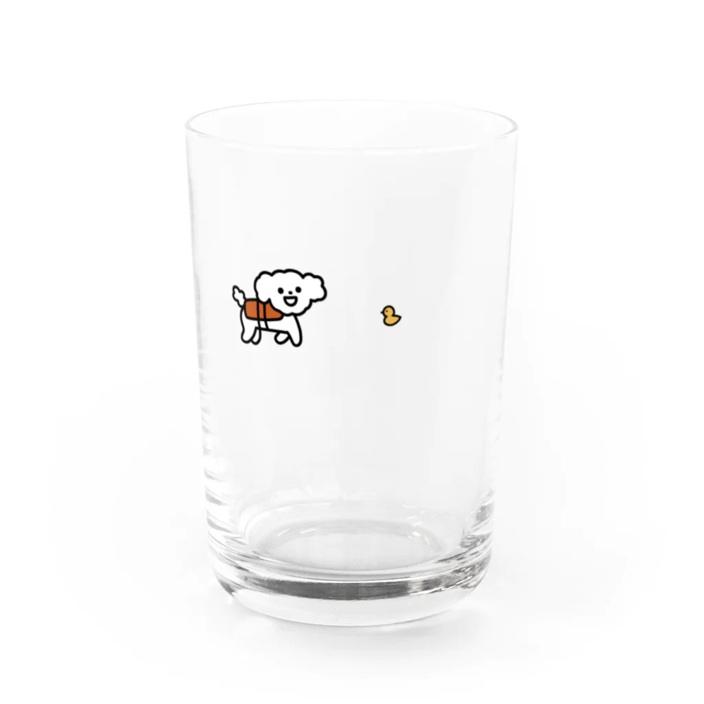 みやつち やえの飲み物のなかで泳ぐはなちゃん Water Glass :front