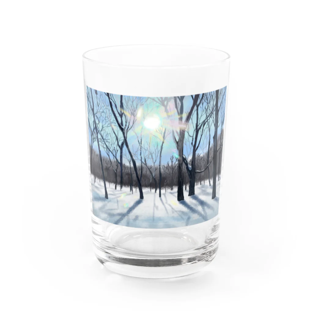 MOMODAMONの冬の雑木林 Water Glass :front