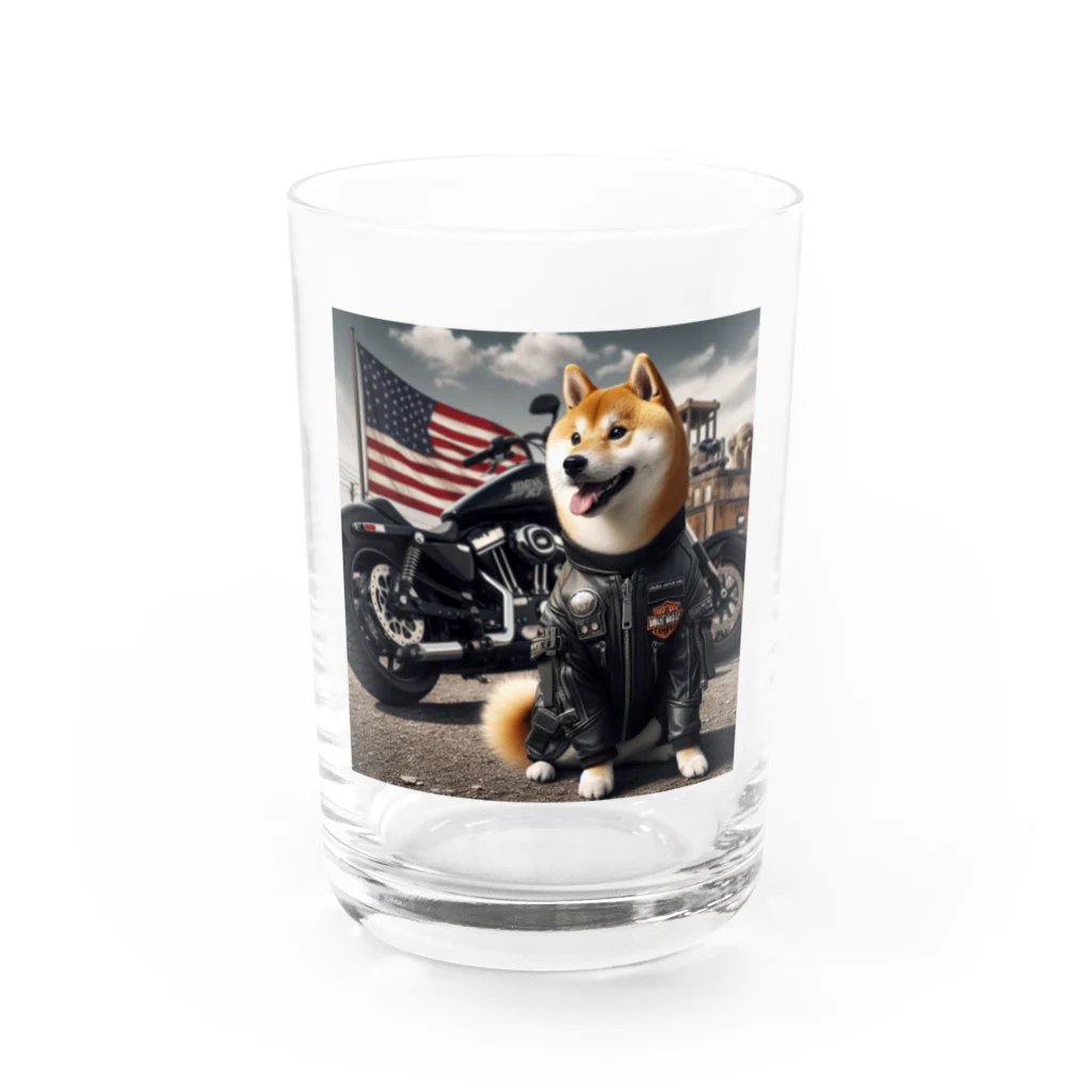 ANTARESのアメリカンライダー柴犬 Water Glass :front