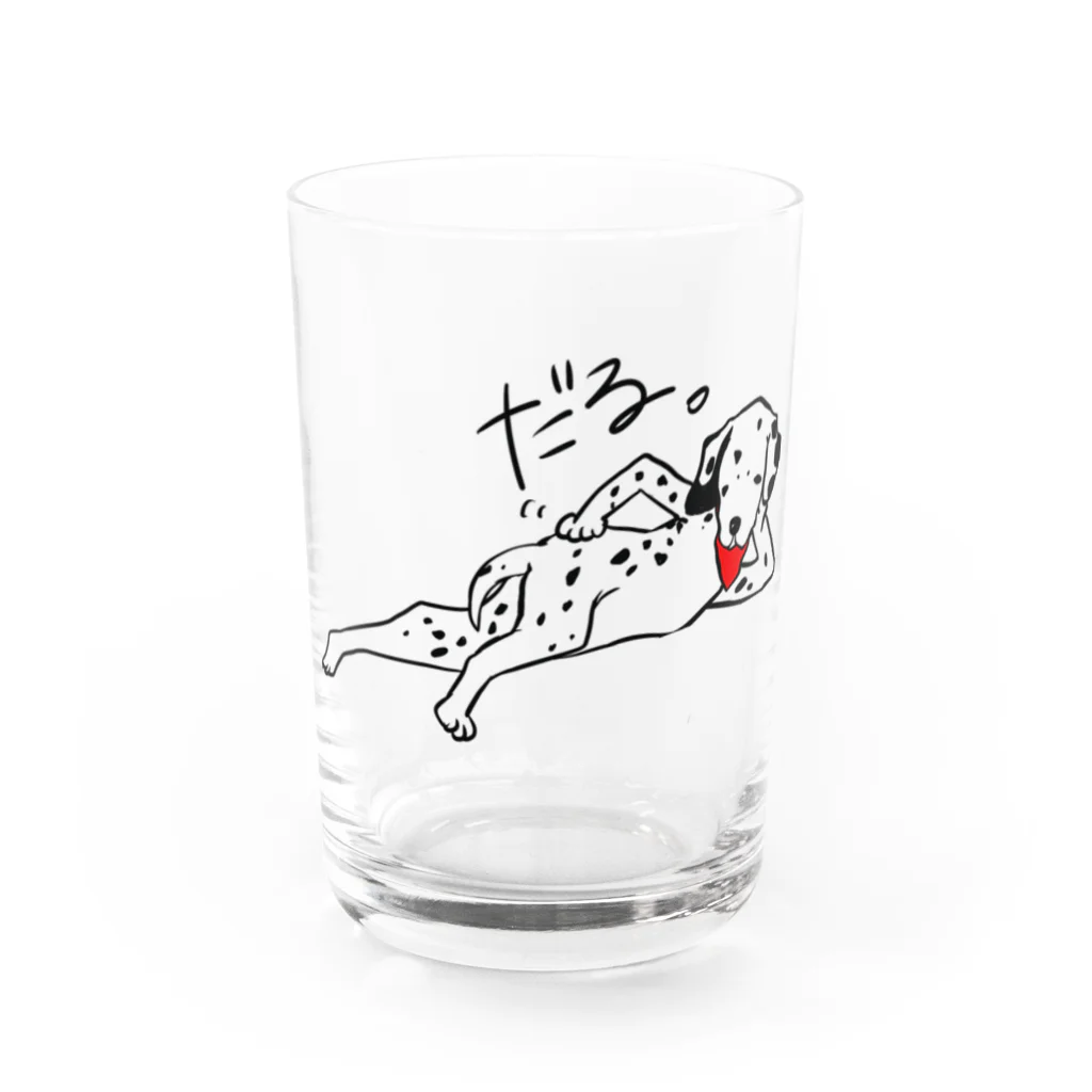 wasabishの小洒落た犬　だるメシアン Water Glass :front