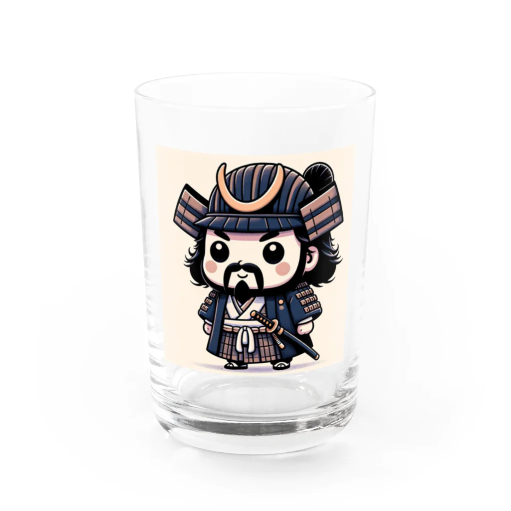 戦国時代マニアのデフォルメ小早川秀秋君 Water Glass :front