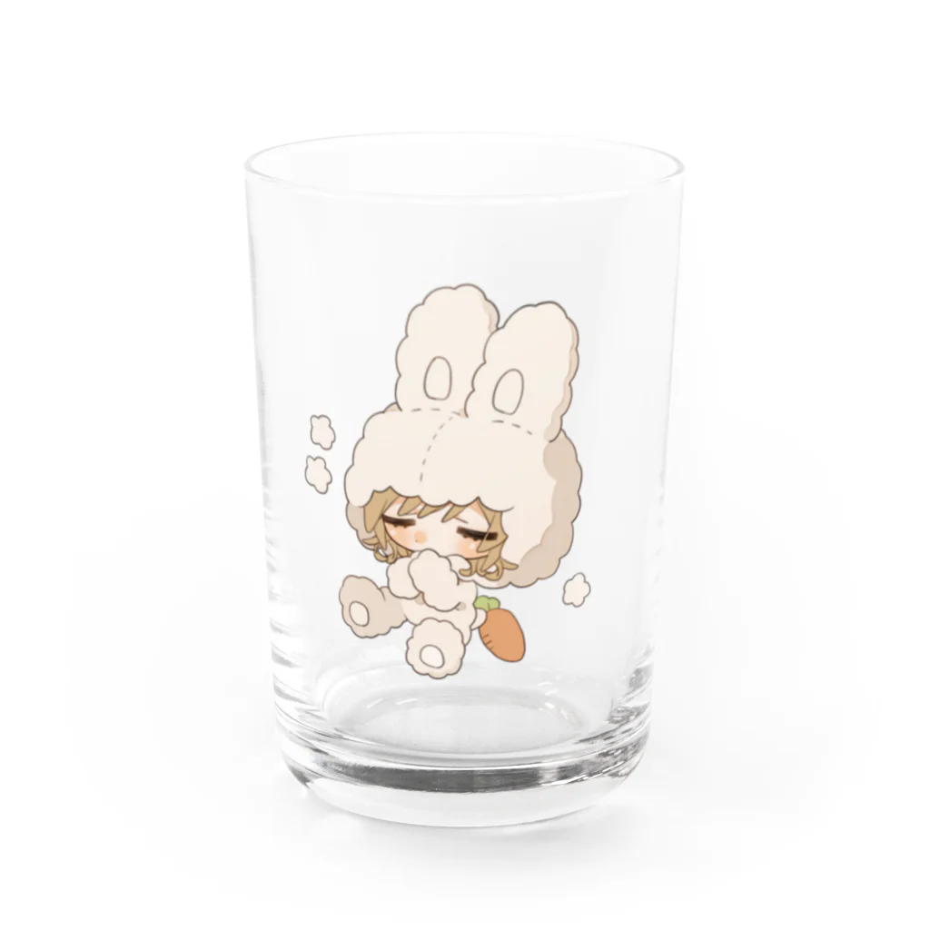 🎗💐みぃの公式グッズ屋さんのふわふわ うさぎ🐰みぃみちゃんグッズ Water Glass :front