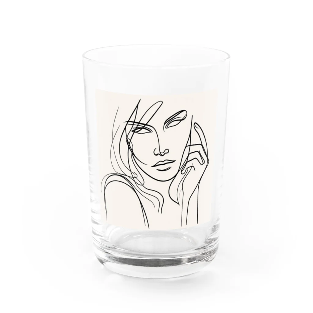 Schiele_sarieriの線画の女性3 Water Glass :front