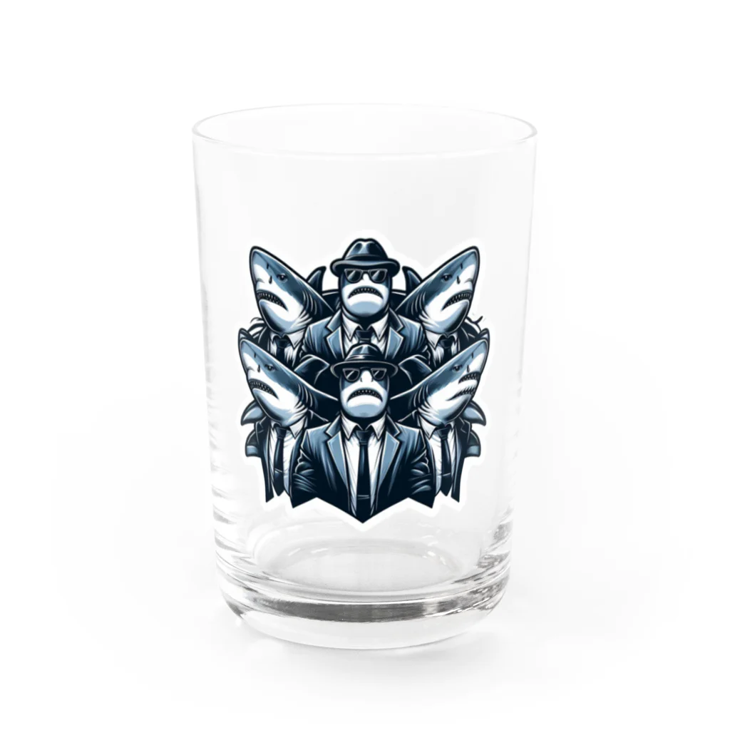 パンダマンのサメギャング Water Glass :front