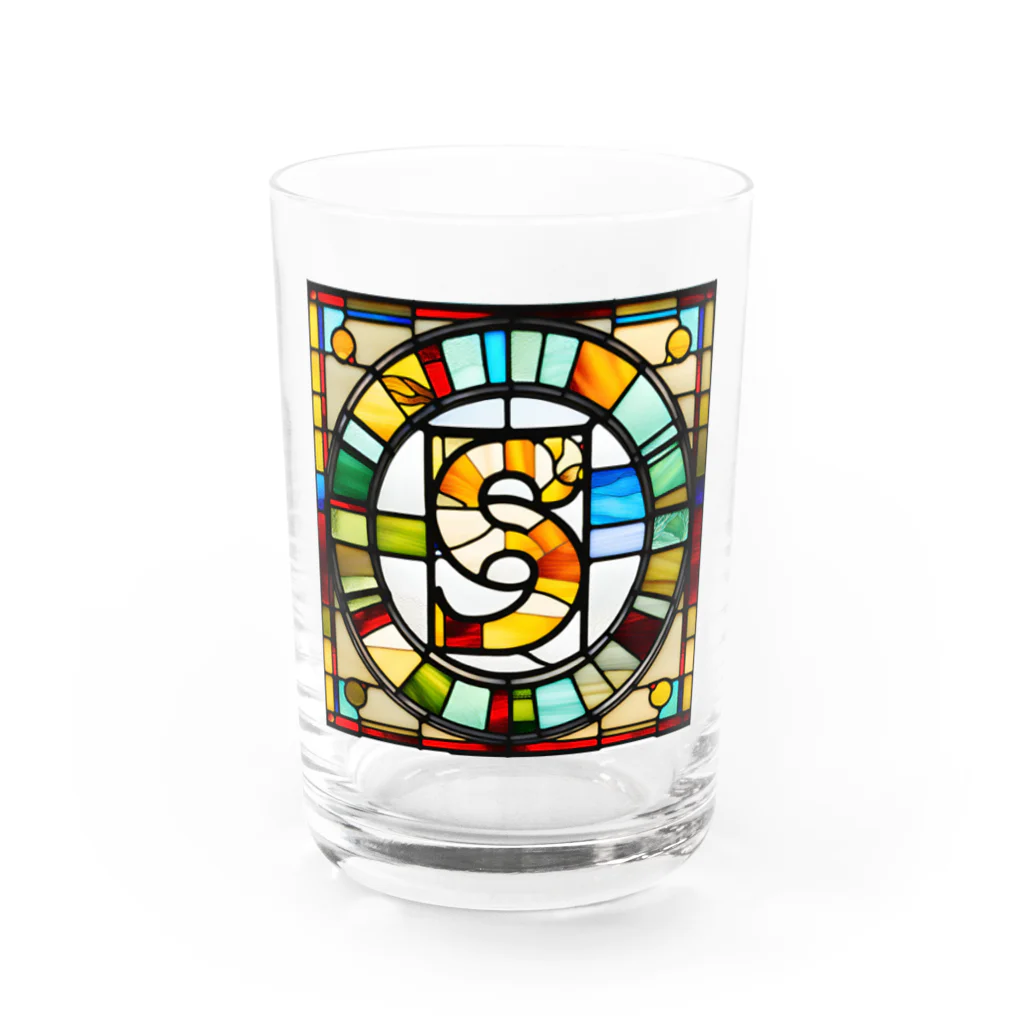 alphabet stained glassのstained glass S グラス前面