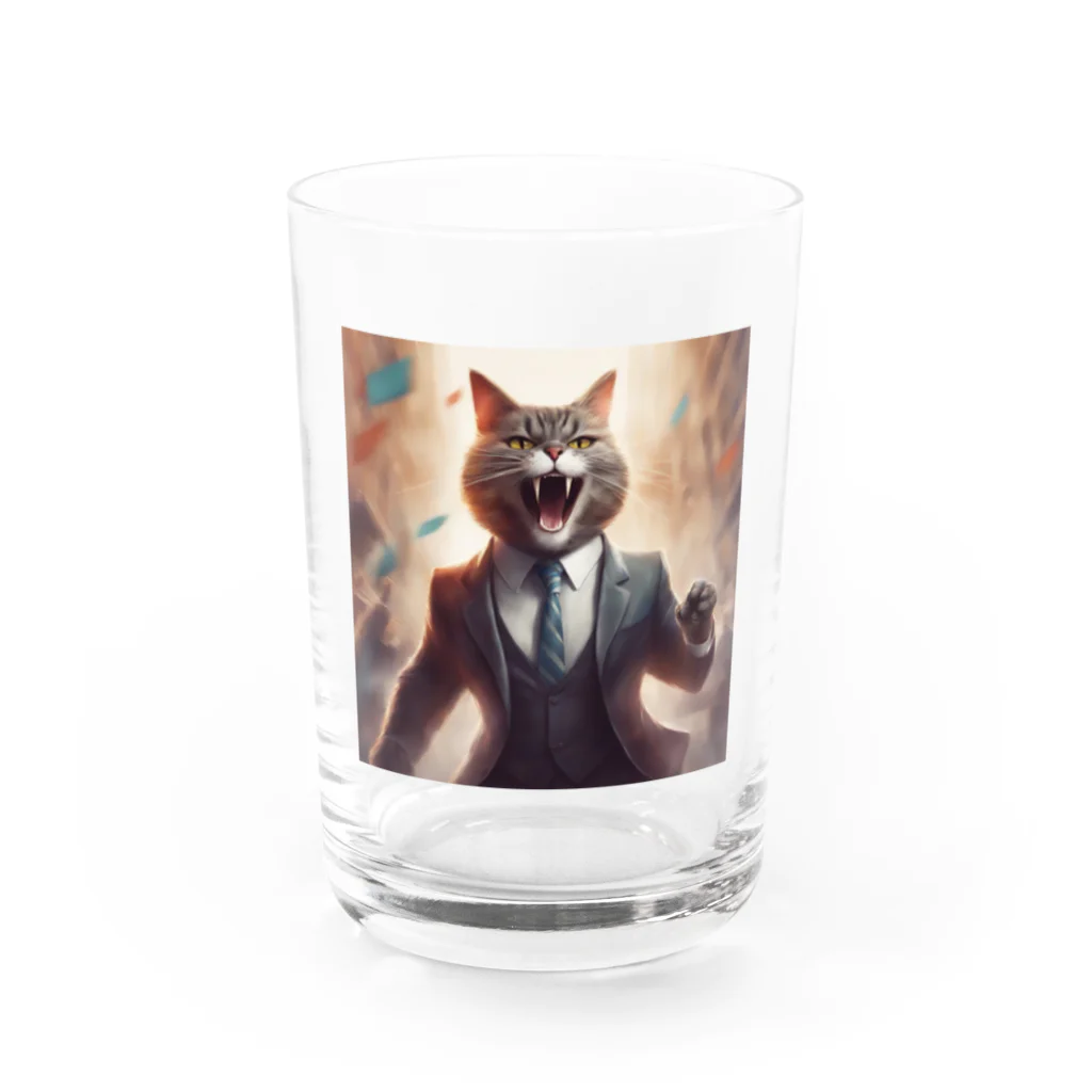 ネコ社長のネコ社長８代目 Water Glass :front