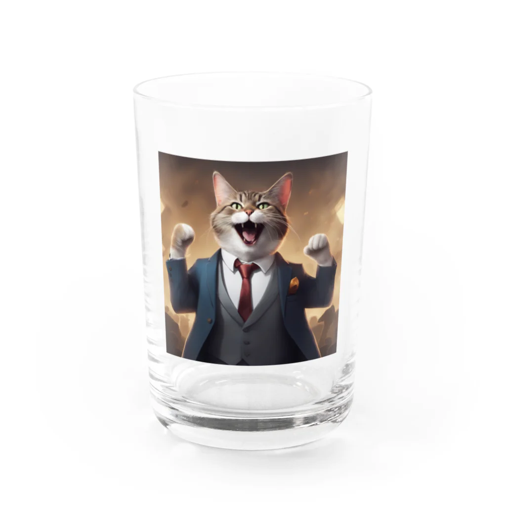 ネコ社長のネコ社長１０代目 グラス前面