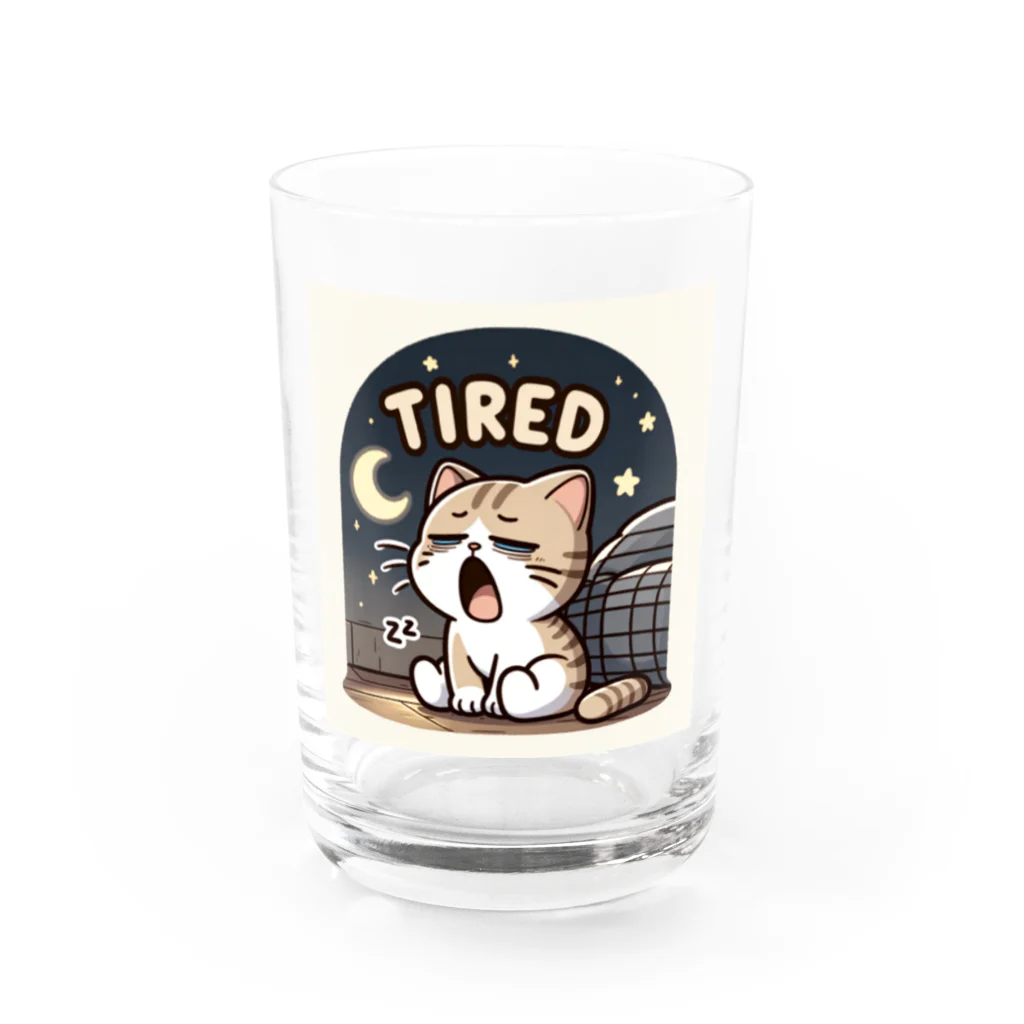 mimikkyu322のTired cat7 Water Glass :front