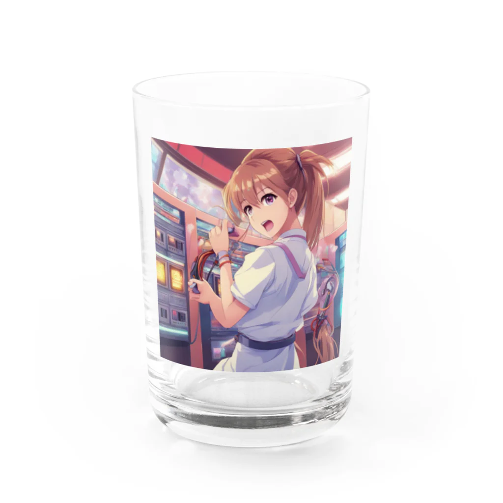 アニメ好きの野生味溢れる店J JK専門店の電気系ポーニーテールJK　 Water Glass :front