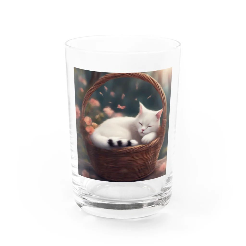 スウィート・アニマル・アートの寝てる猫 Water Glass :front