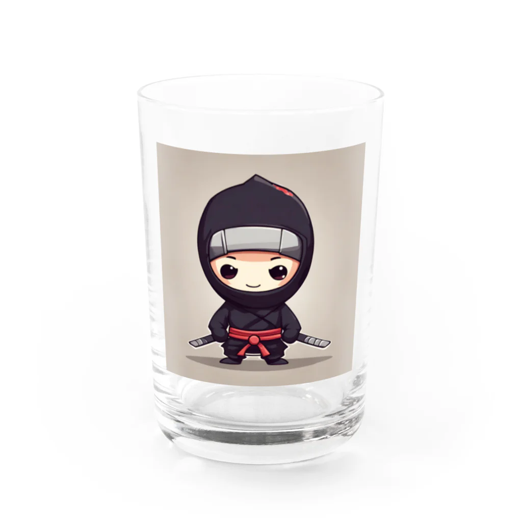 d-design-labのかわいい忍者のイラストグッズ Water Glass :front