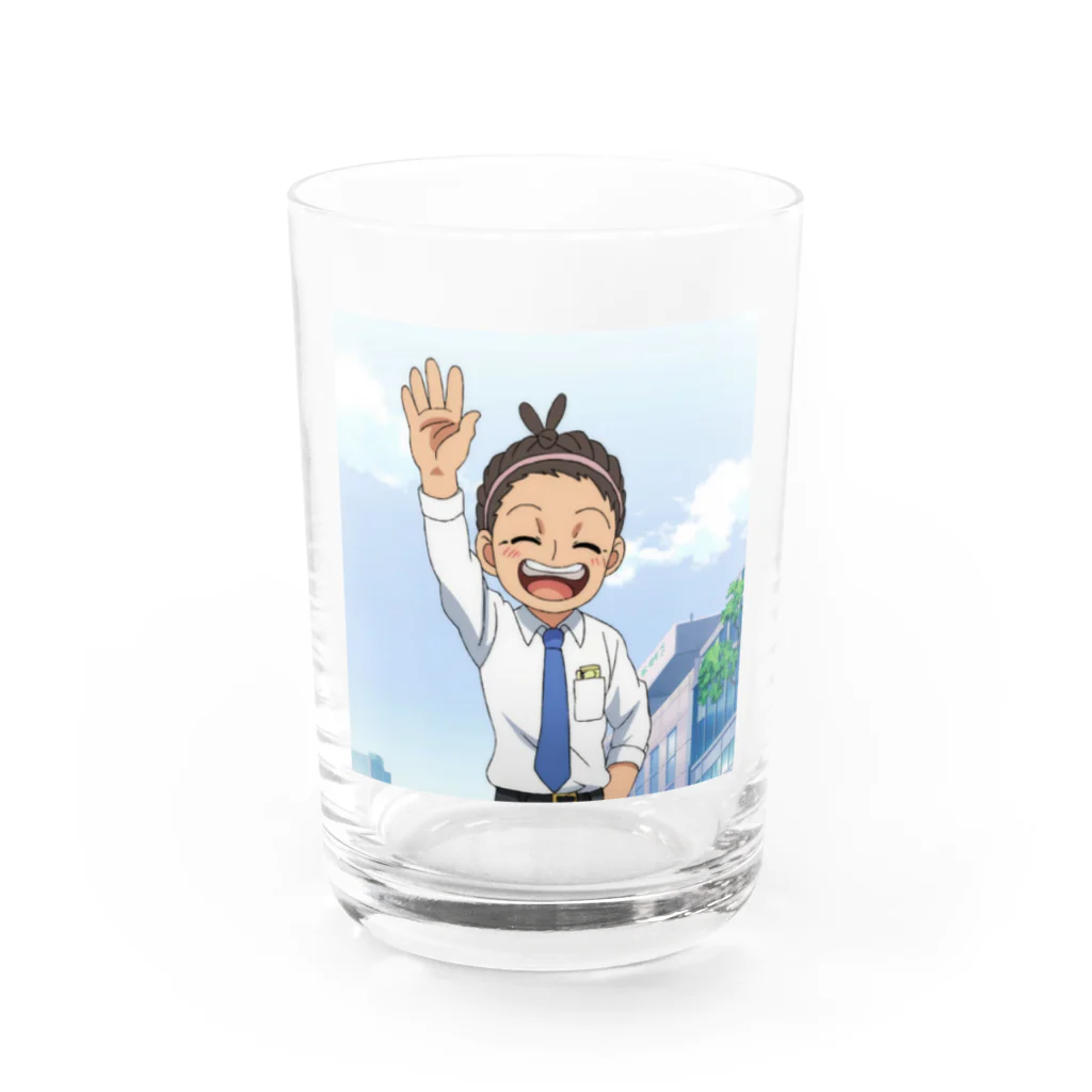 なお（ｻﾗﾘｰﾏﾝ）＠AI使って情報発信中の寝グセ？＠サラリーマン Water Glass :front