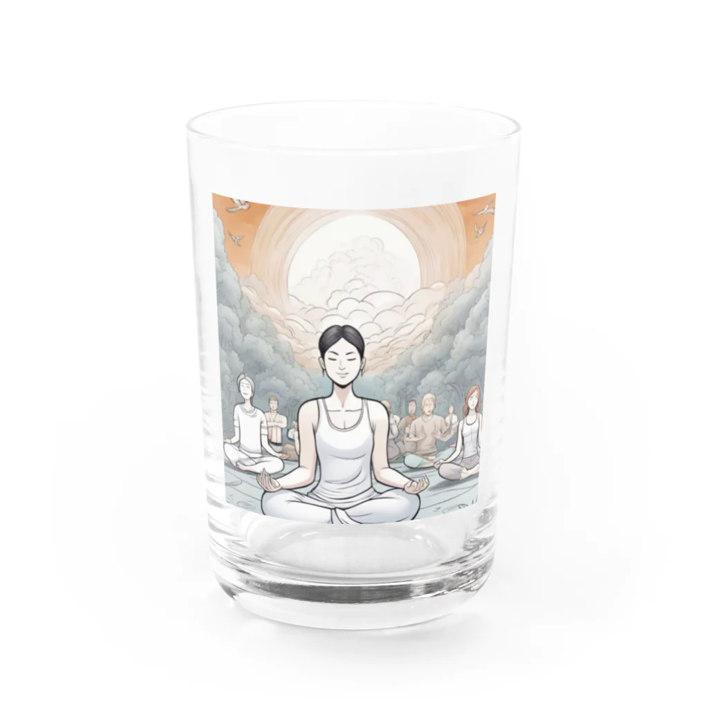 love MONSTERのヨガさん Water Glass :front